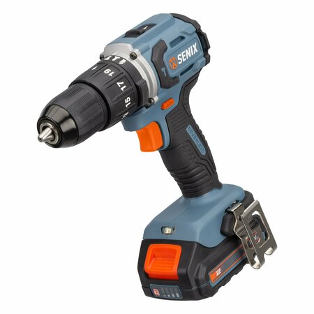 Senix 20 Volt Max Brushless 1/2-in. Hammer Drill Driver, 2 Ah Battery, 2A Charger and Soft Bag Included PDHX2-M2